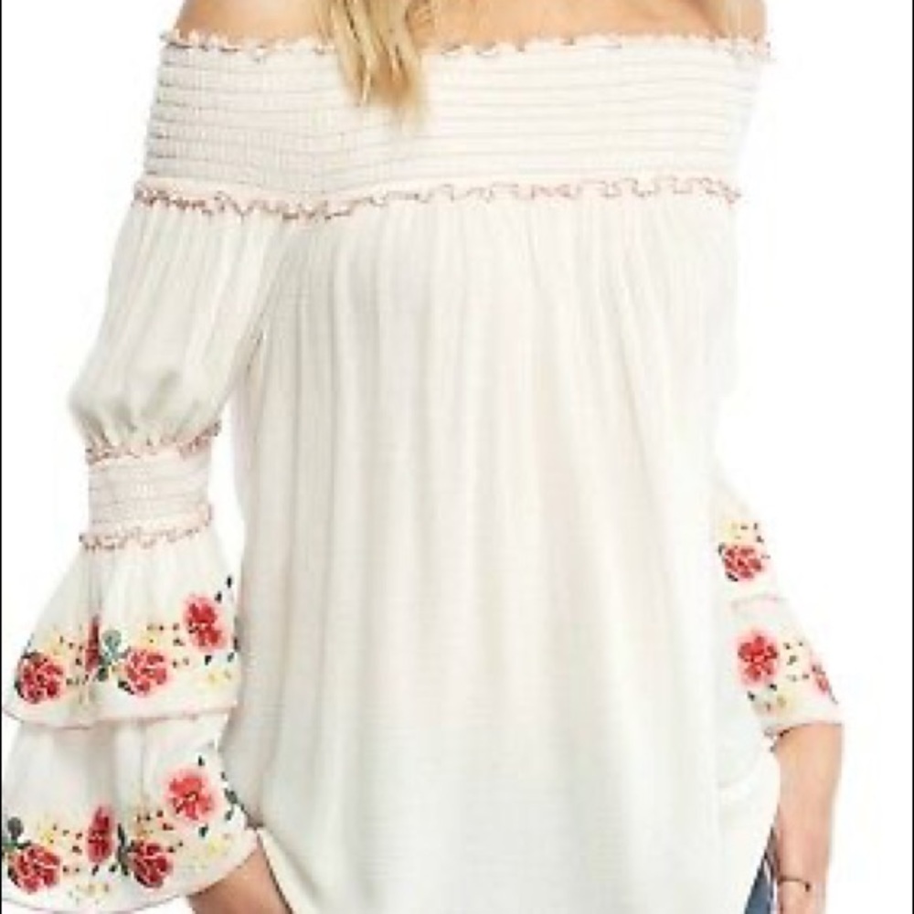 Sophie Max - Embroidered Off The Shoulder Top - Size Small